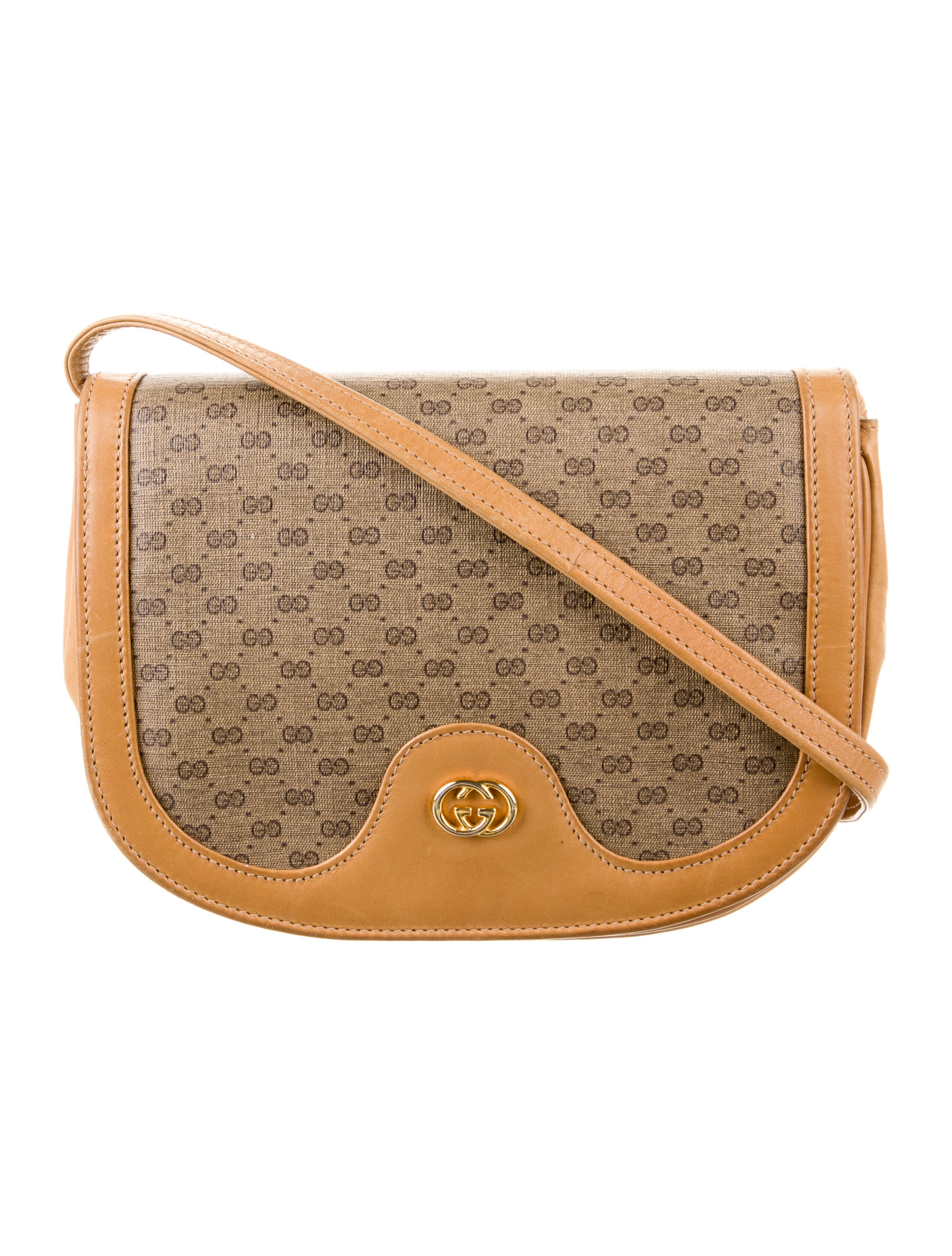 Gucci Vintage GG Plus Crossbody Bag Brown Crossbody Bags, Handbags
