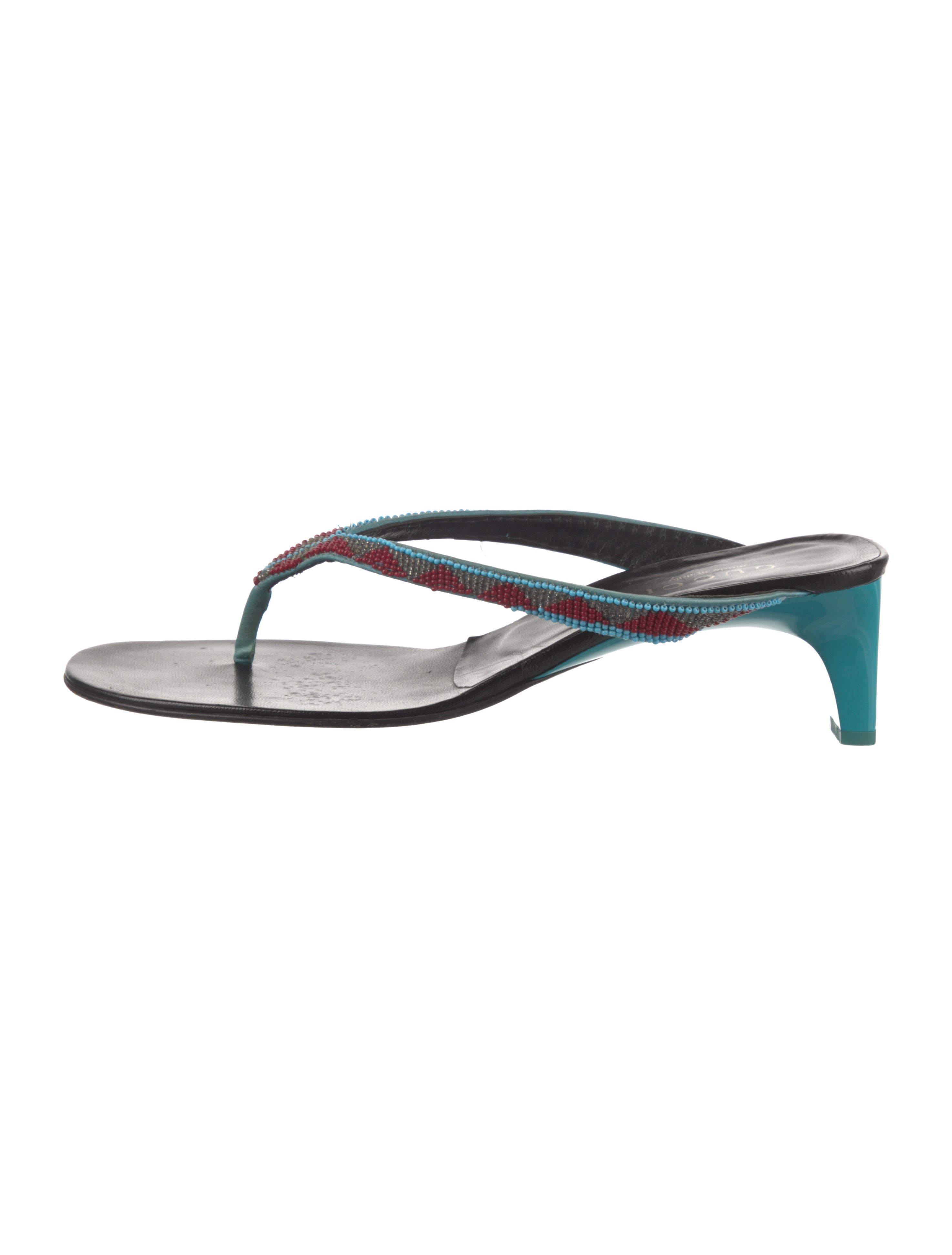 Gucci Blue Cotton Sandals