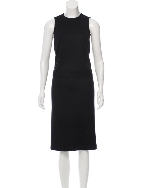 Gucci Belted Wool Dress Black