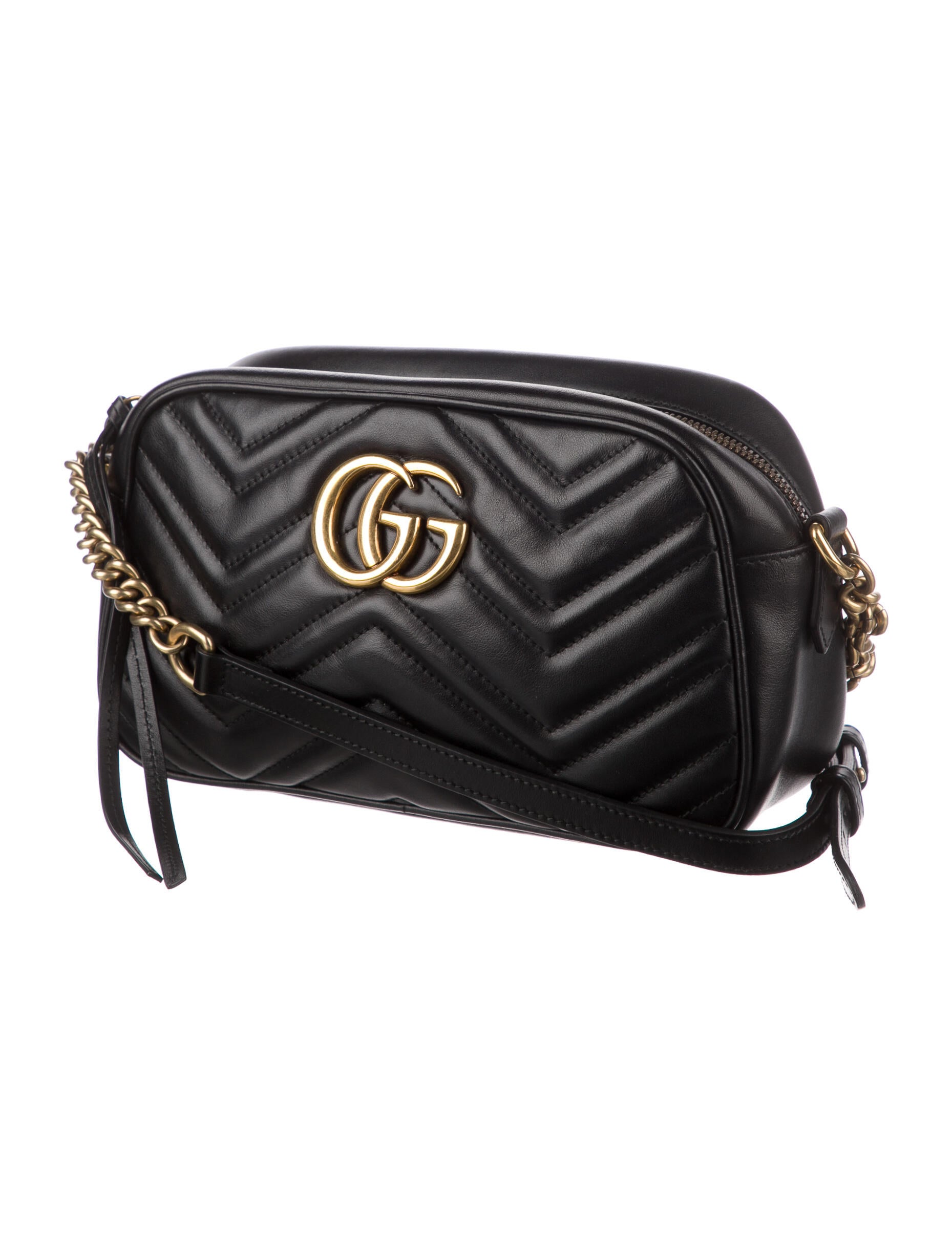 Gucci Small Marmont Matelasse Camera Bag Black Crossbody Bags