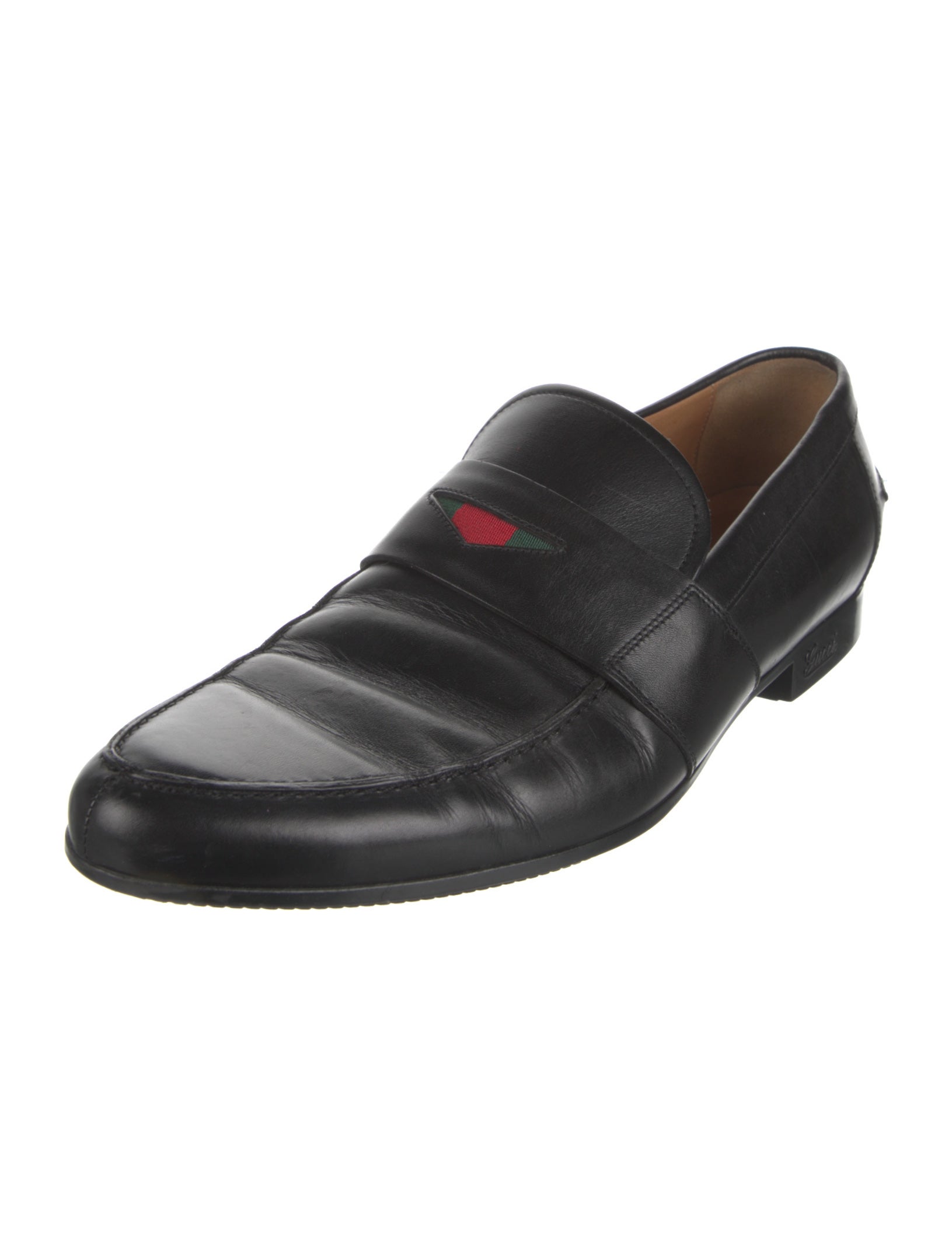 Gucci  Accent Leather Dress Loafers Black Loafers, Shoes