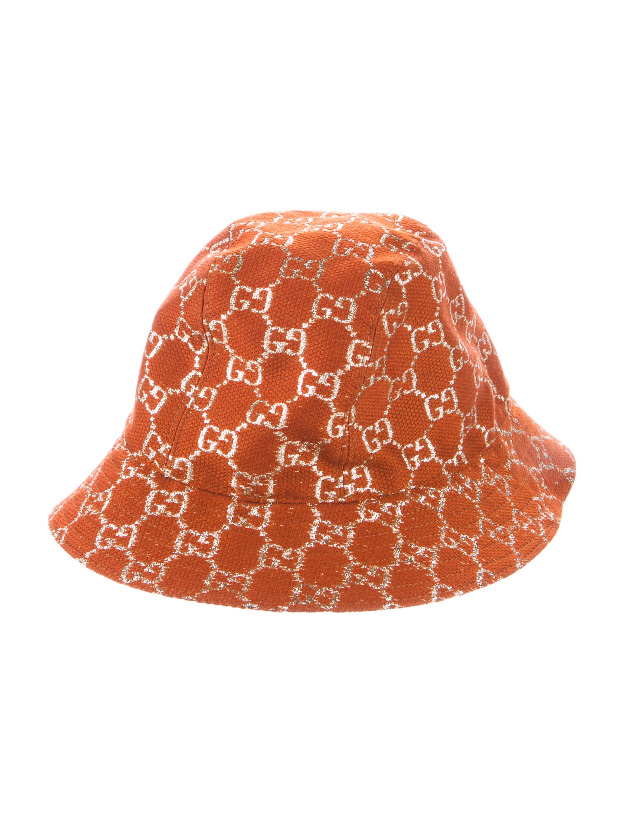 Gucci GG Monogram Lamé Bucket Hat Brown Hats, Accessories