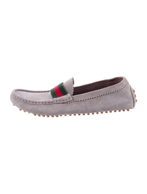 Gucci Web Accent Suede Loafers