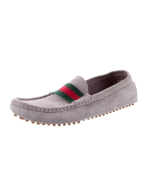 Gucci Web Accent Suede Loafers