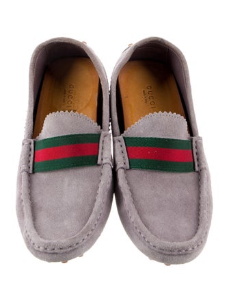 Gucci Web Accent Suede Loafers