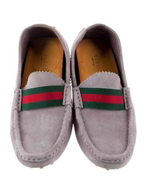 Gucci Web Accent Suede Loafers