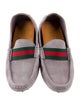 Gucci Web Accent Suede Loafers