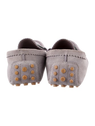 Gucci Web Accent Suede Loafers