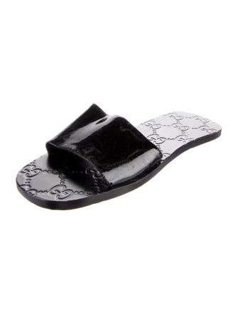 Gucci GG Signature Patent Leather Slides
