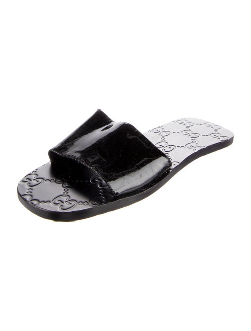 Gucci GG Signature Patent Leather Slides