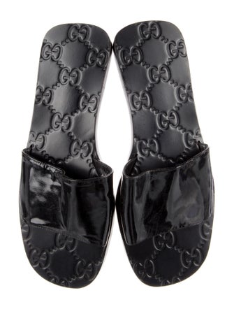 Gucci GG Signature Patent Leather Slides