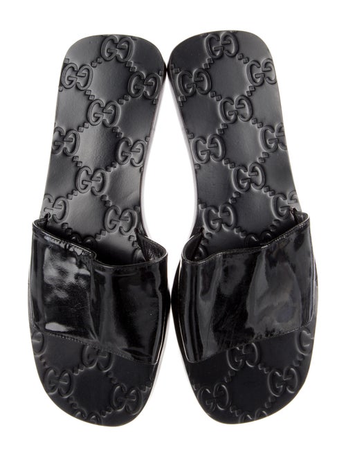 Gucci GG Signature Patent Leather Slides