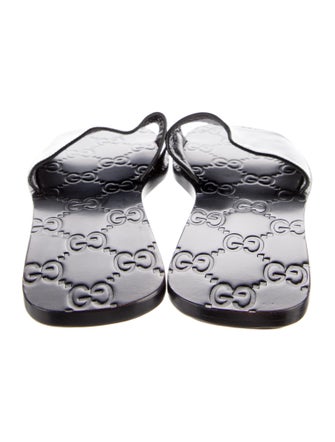 Gucci GG Signature Patent Leather Slides
