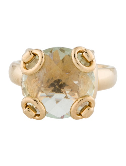 Gucci 18K Prasiolite Horsebit Cocktail Ring