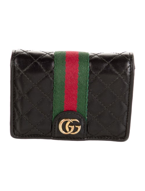 Gucci Quilted GG Marmont Web Accent Wallet