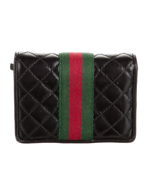 Gucci Quilted GG Marmont Web Accent Wallet