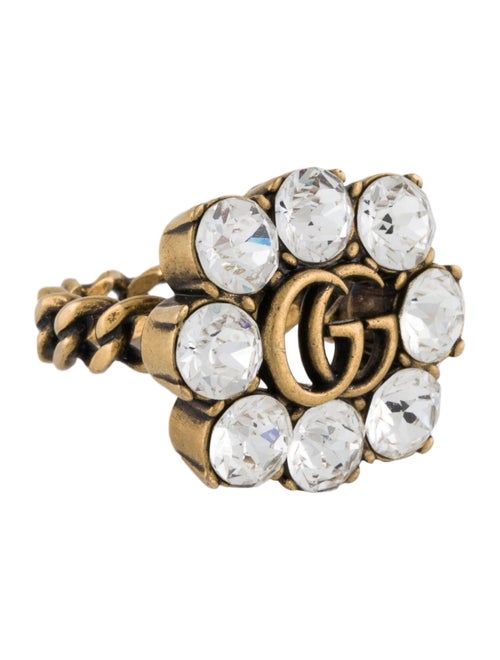 Gucci Crystal Double G Ring