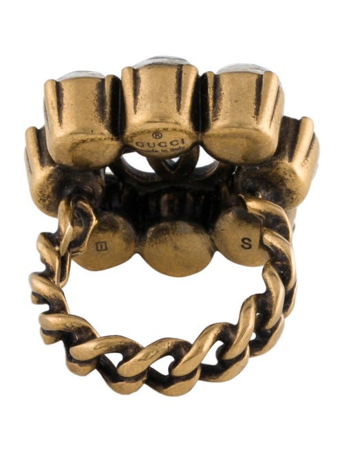 Gucci Crystal Double G Ring