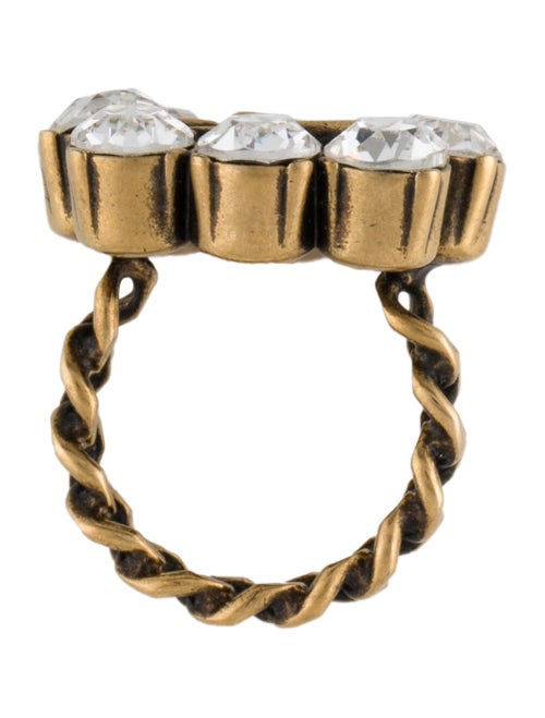 Gucci Crystal Double G Ring