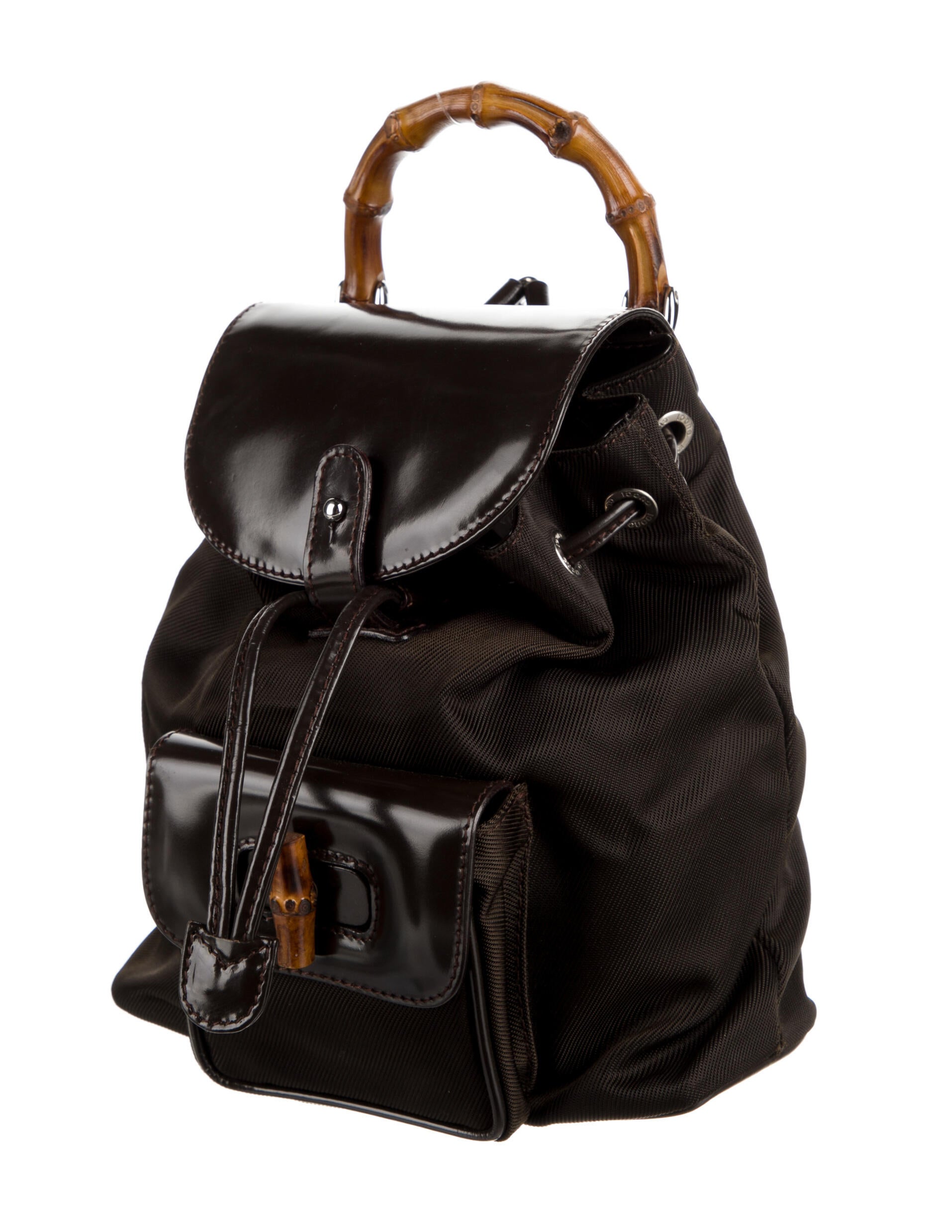 Gucci Vintage Bamboo Mini Backpack Brown Backpacks, Handbags