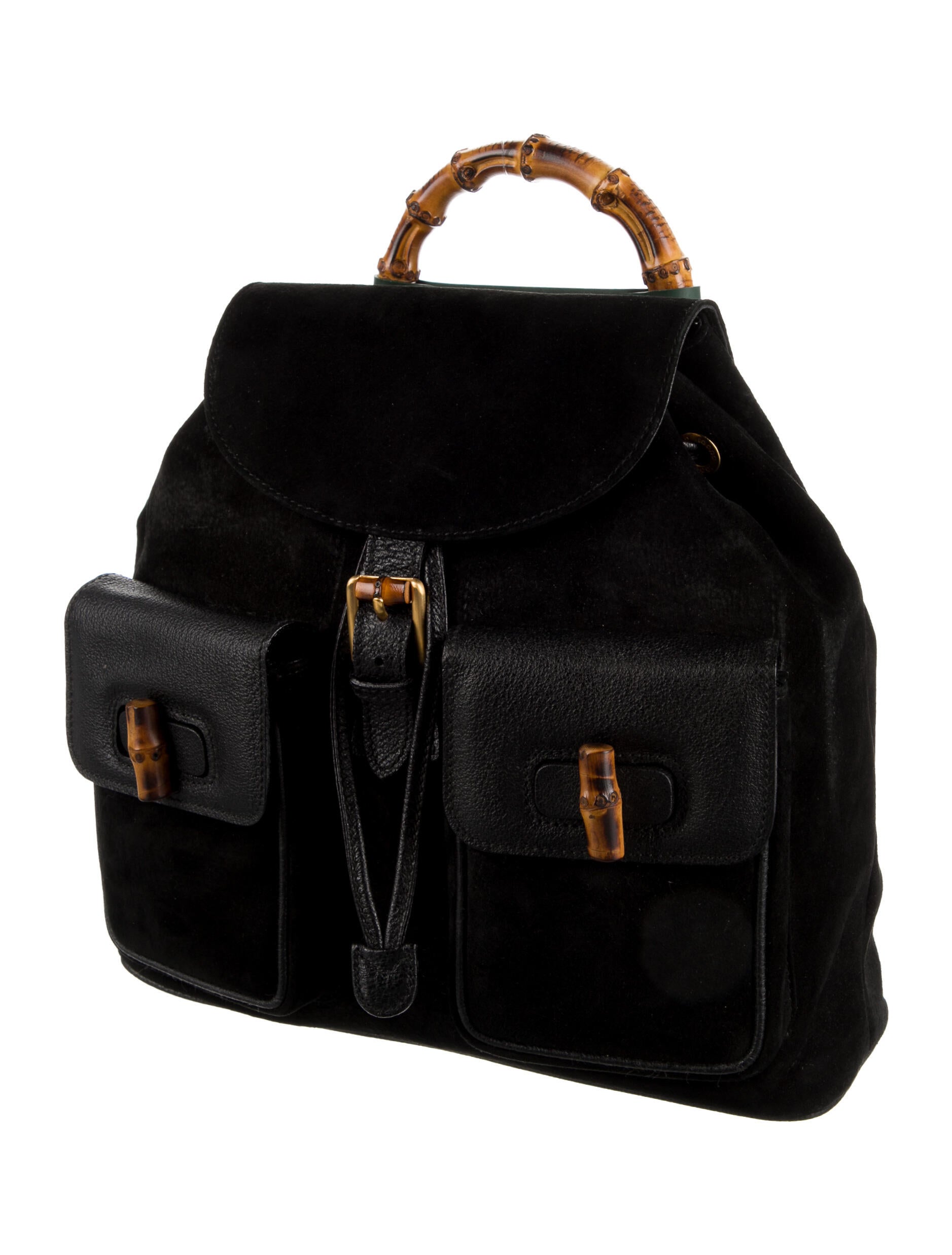 Gucci Vintage Mini Suede Backpack Black Backpacks, Handbags