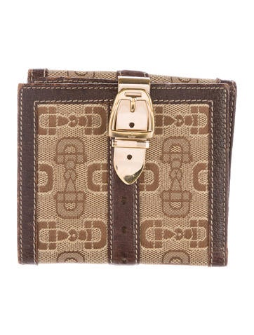Gucci Horsebit Patterned Compact Wallet