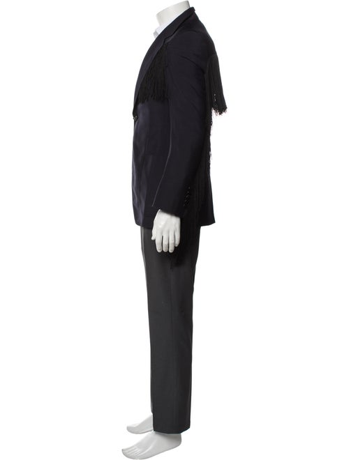 Gucci Mohair Fringe Trim Accent Blazer