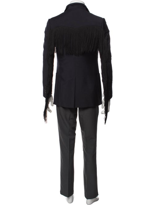 Gucci Mohair Fringe Trim Accent Blazer