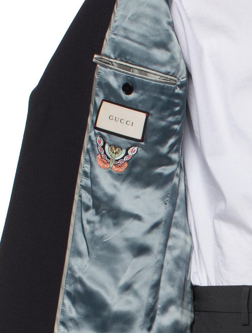 Gucci Mohair Fringe Trim Accent Blazer