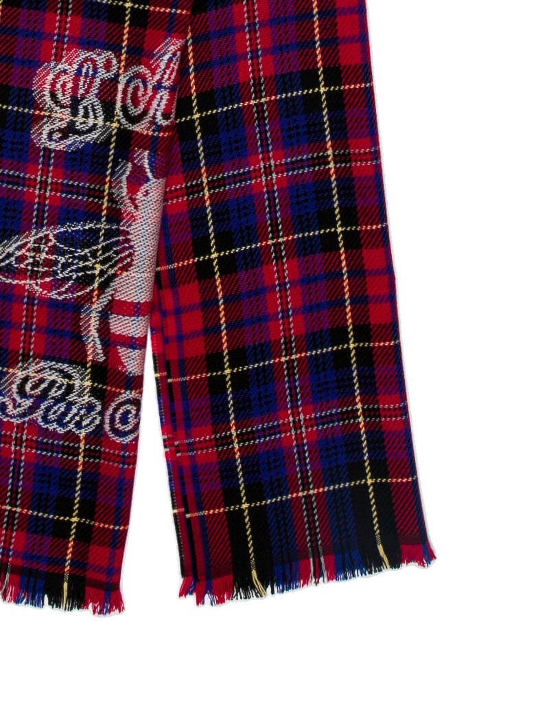 Donni Charm FurTrimmed Plaid Scarf w/ Tags Black Scarves and Shawls