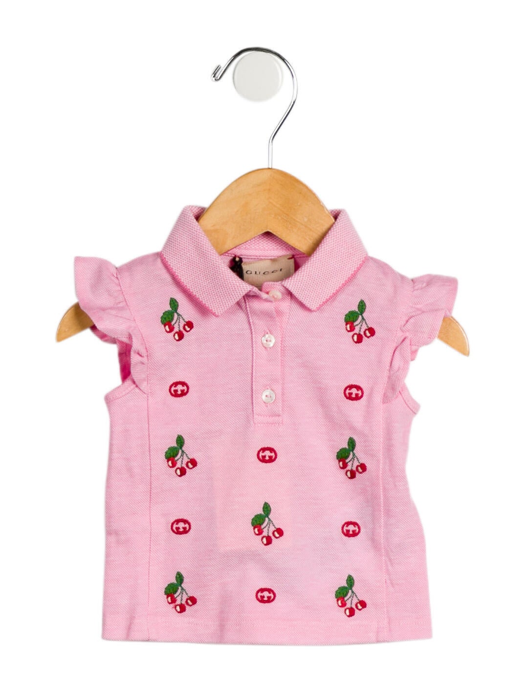 C.Girl♡ Gucci Girls' Cherry Polo Shirt - Pink Sizes 0-24 Months, Girls