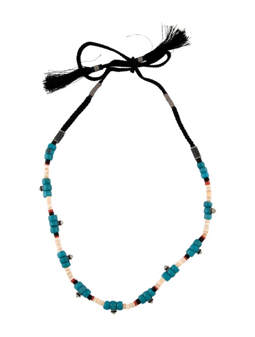 Gucci Tassel Studded Bead Strand Lariat Necklace