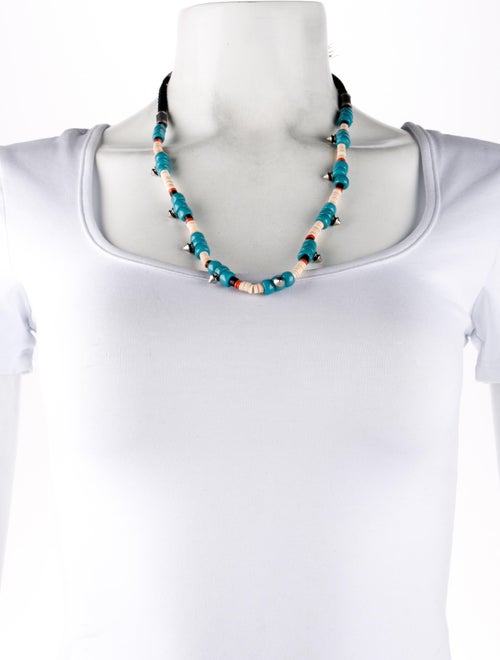 Gucci Tassel Studded Bead Strand Lariat Necklace