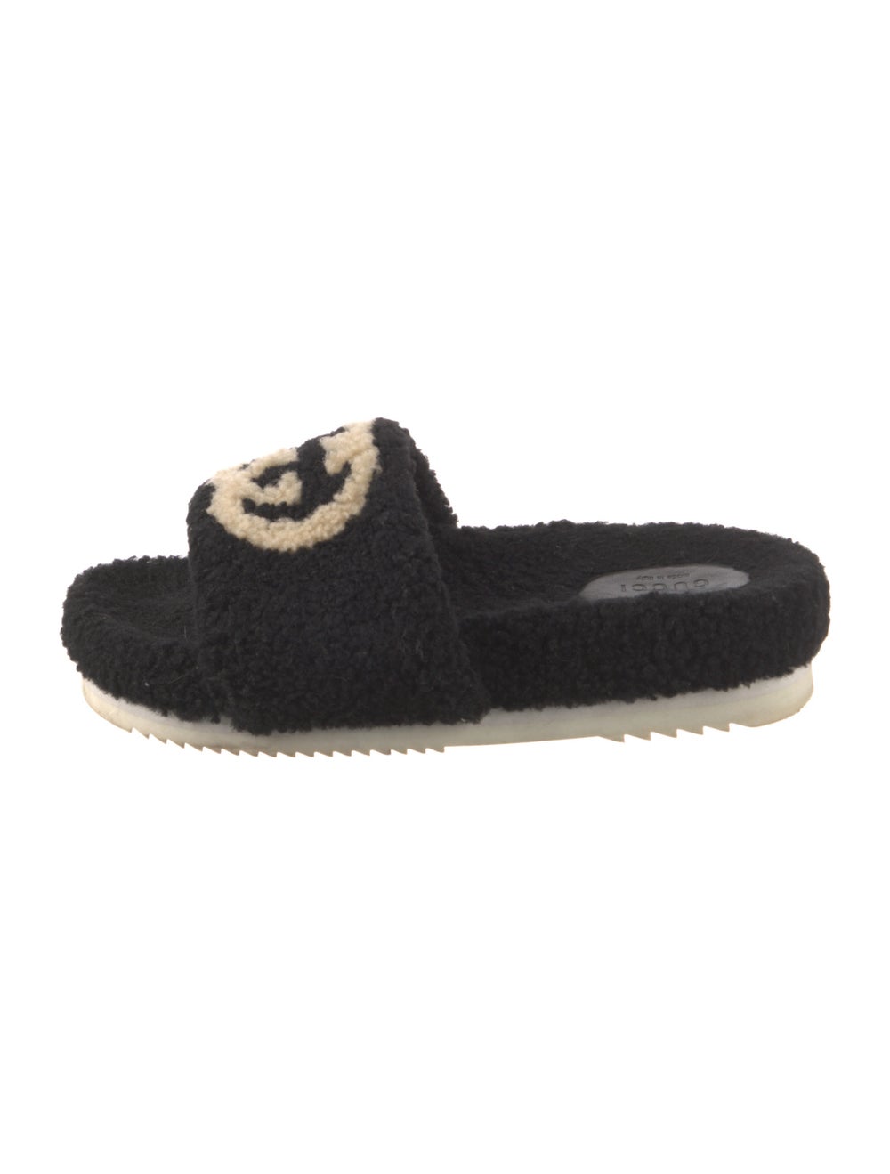 Gucci Interlocking G Logo Shearling Slides Gem