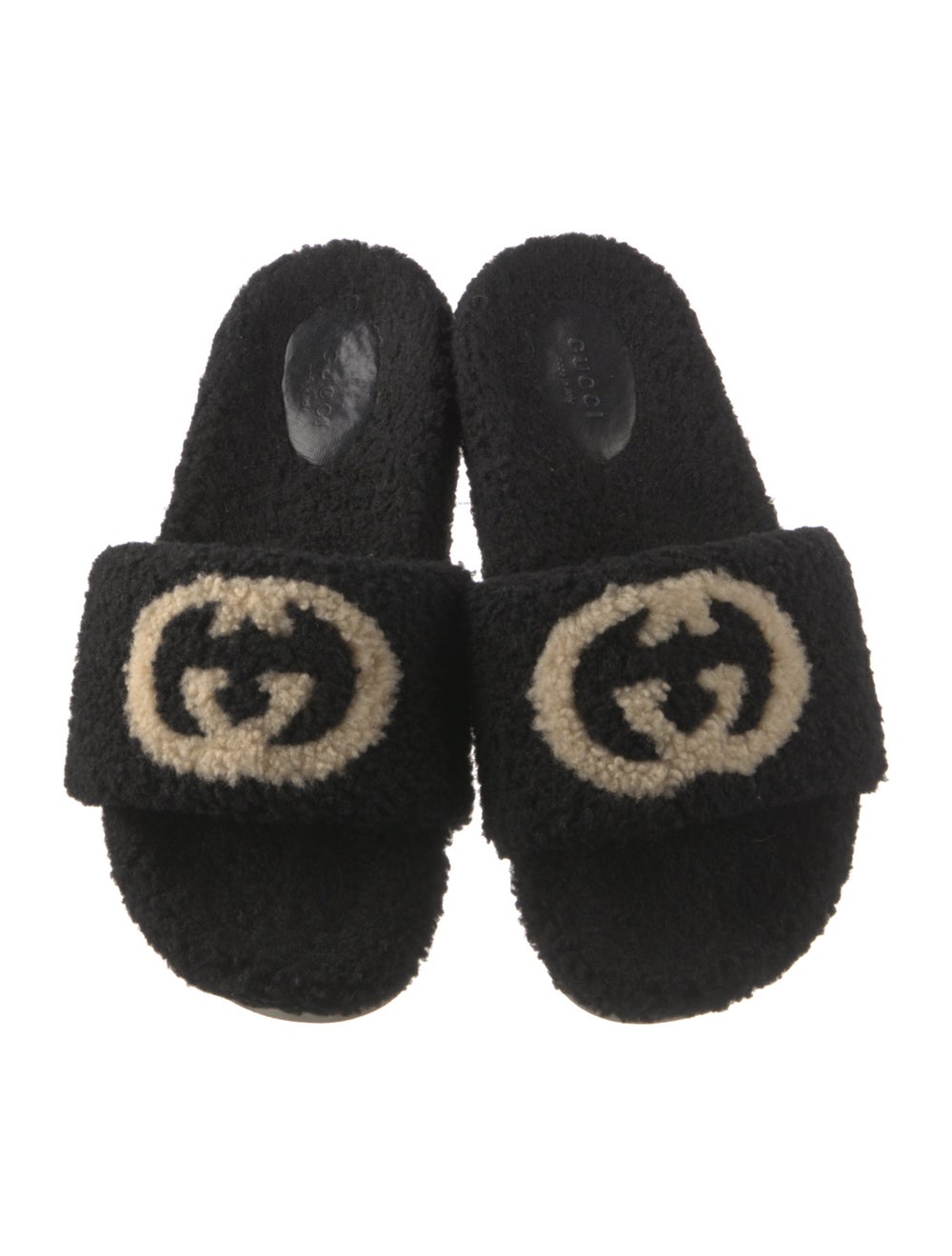 Gucci Interlocking G Logo Shearling Slides Gem