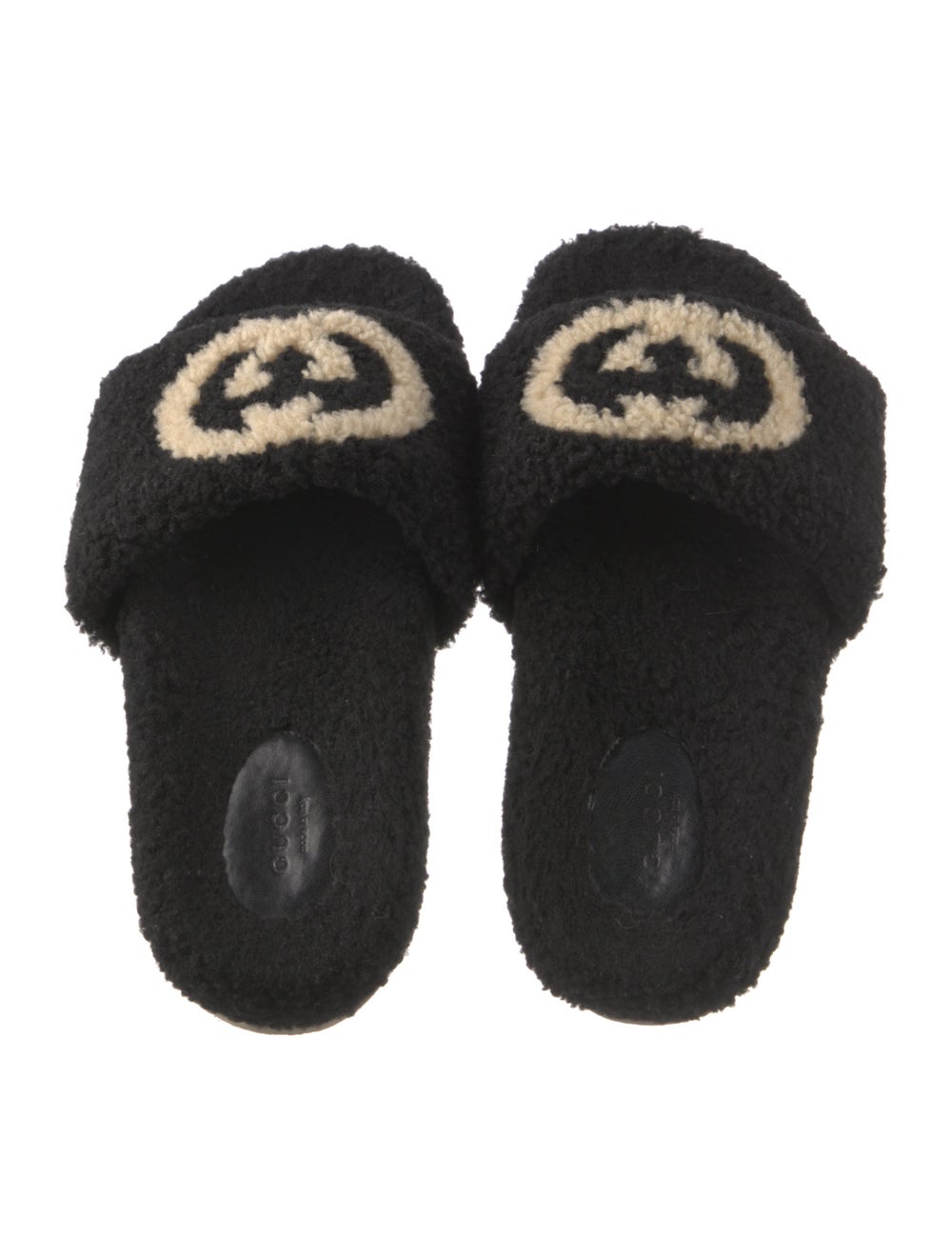 Gucci Interlocking G Logo Shearling Slides Gem