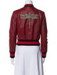Gucci Dragonfly Leather Bomber Jacket