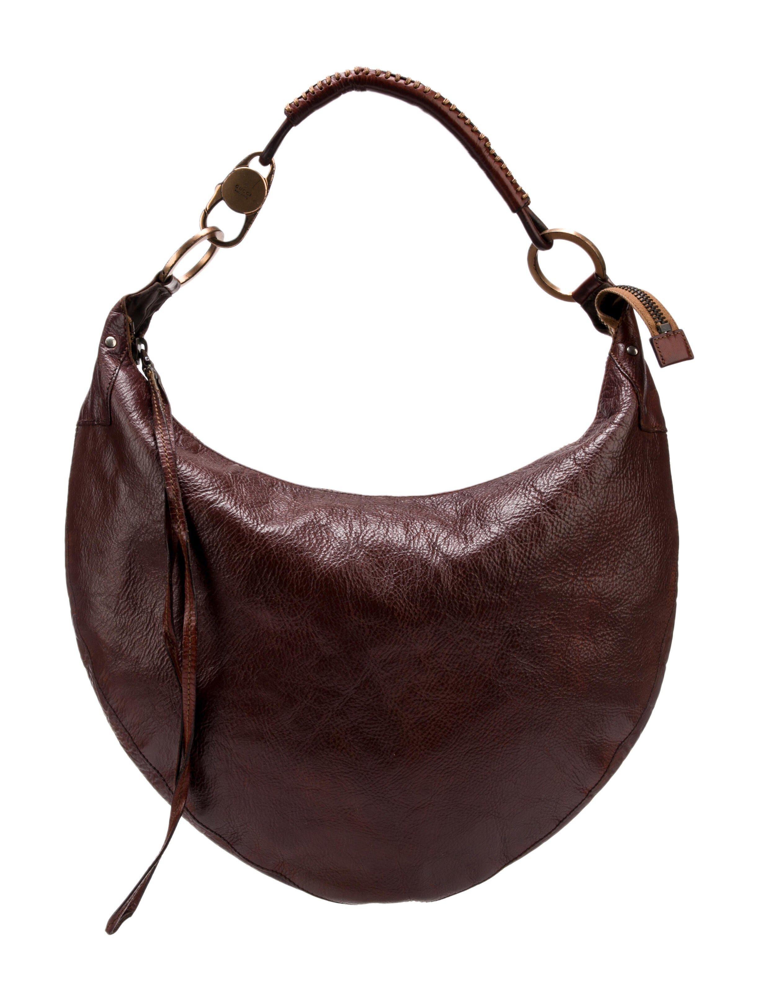 Burberry Heritage Grain Leather Hobo Black Hobos, Handbags BUR98704