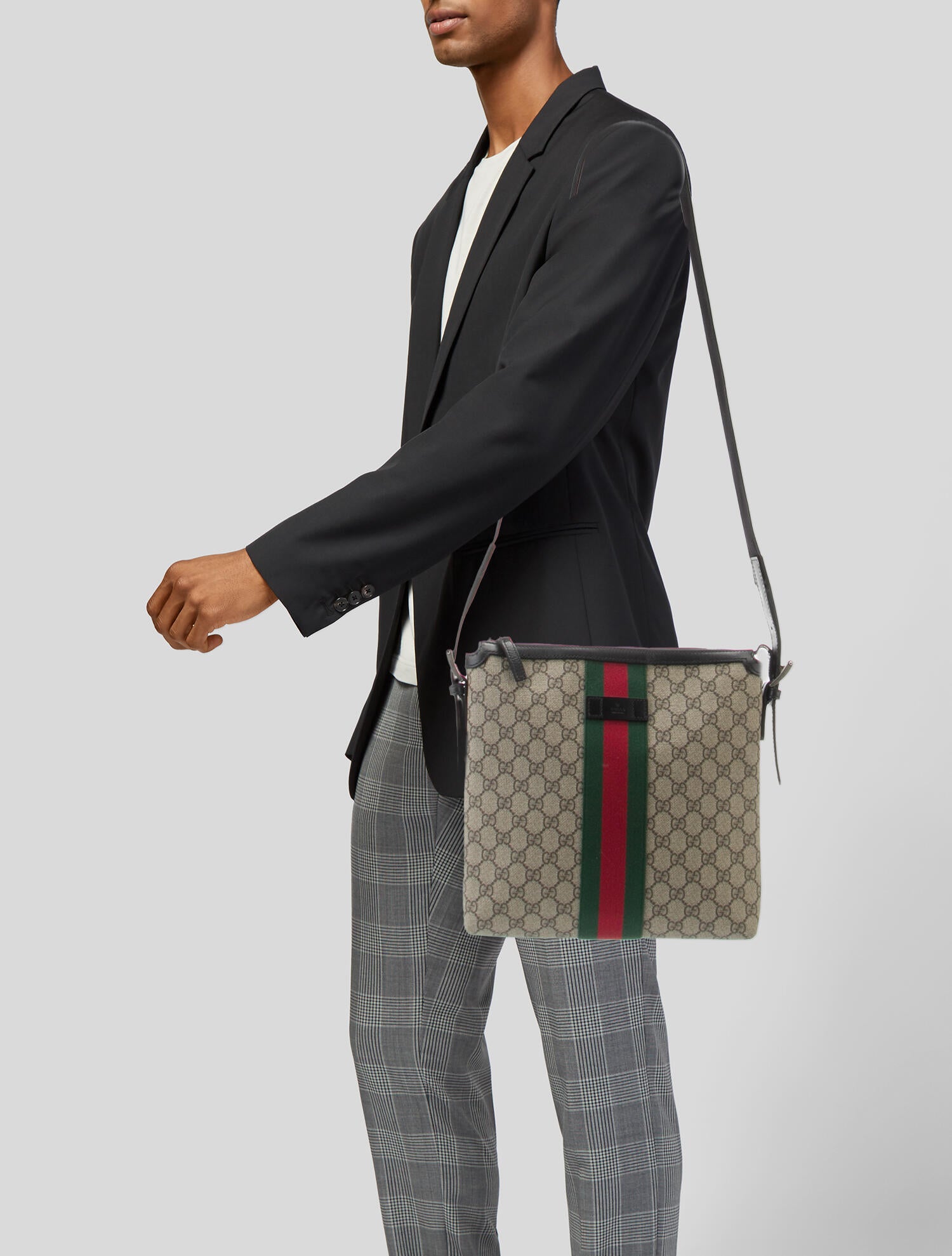 Gucci GG Supreme Monogram  Messenger Bag Neutrals Messenger Bags