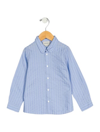 Gucci Toddler Boys' GG Logo Button-Up Shirt