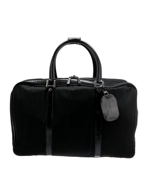 Gucci Leather-Trimmed Canvas Duffle Bag