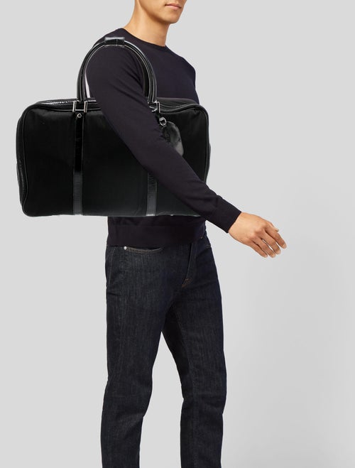 Gucci Leather-Trimmed Canvas Duffle Bag