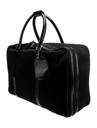 Gucci Leather-Trimmed Canvas Duffle Bag