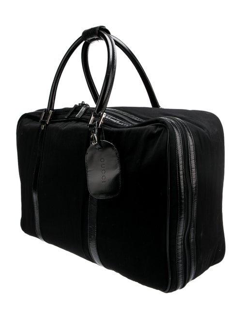 Gucci Leather-Trimmed Canvas Duffle Bag