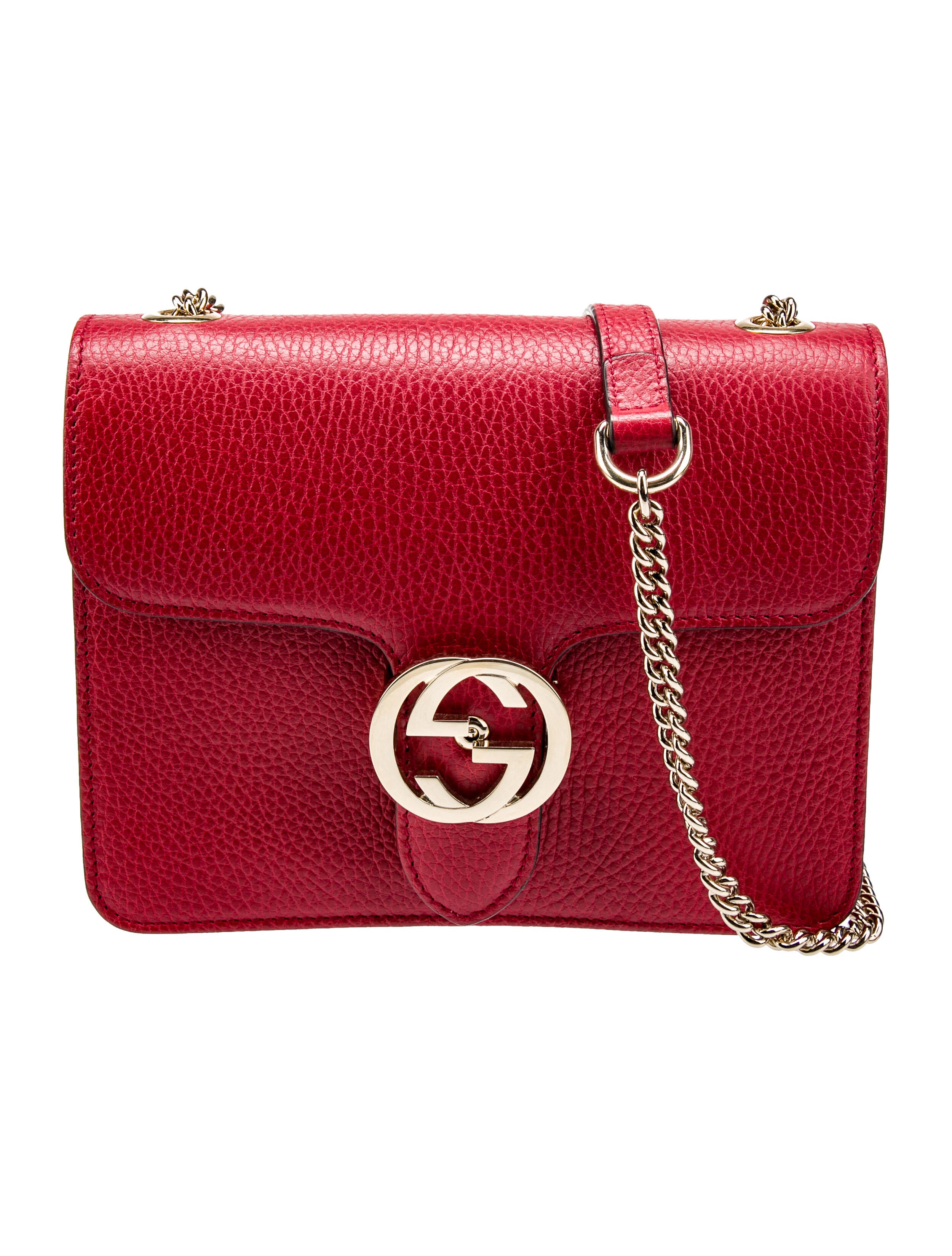 Gucci Interlocking G Shoulder Bag Red Crossbody Bags, Handbags