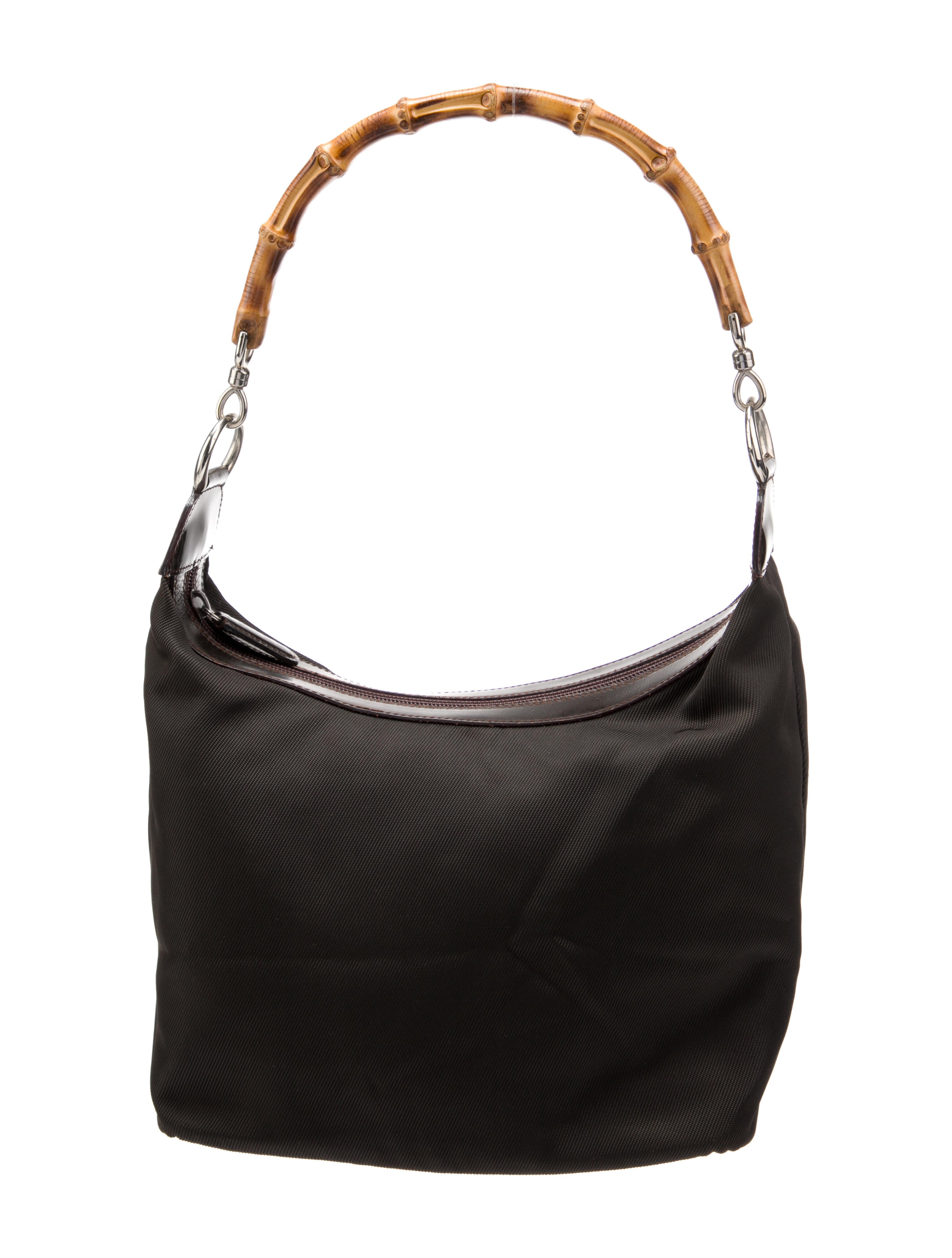 Gucci Nylon Shoulder Bag Brown Hobos, Handbags GUC1178632 The