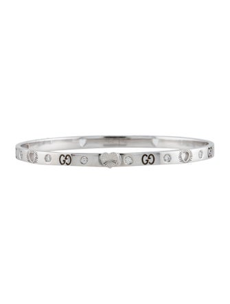 Gucci 18K Diamond GG Heart Bangle