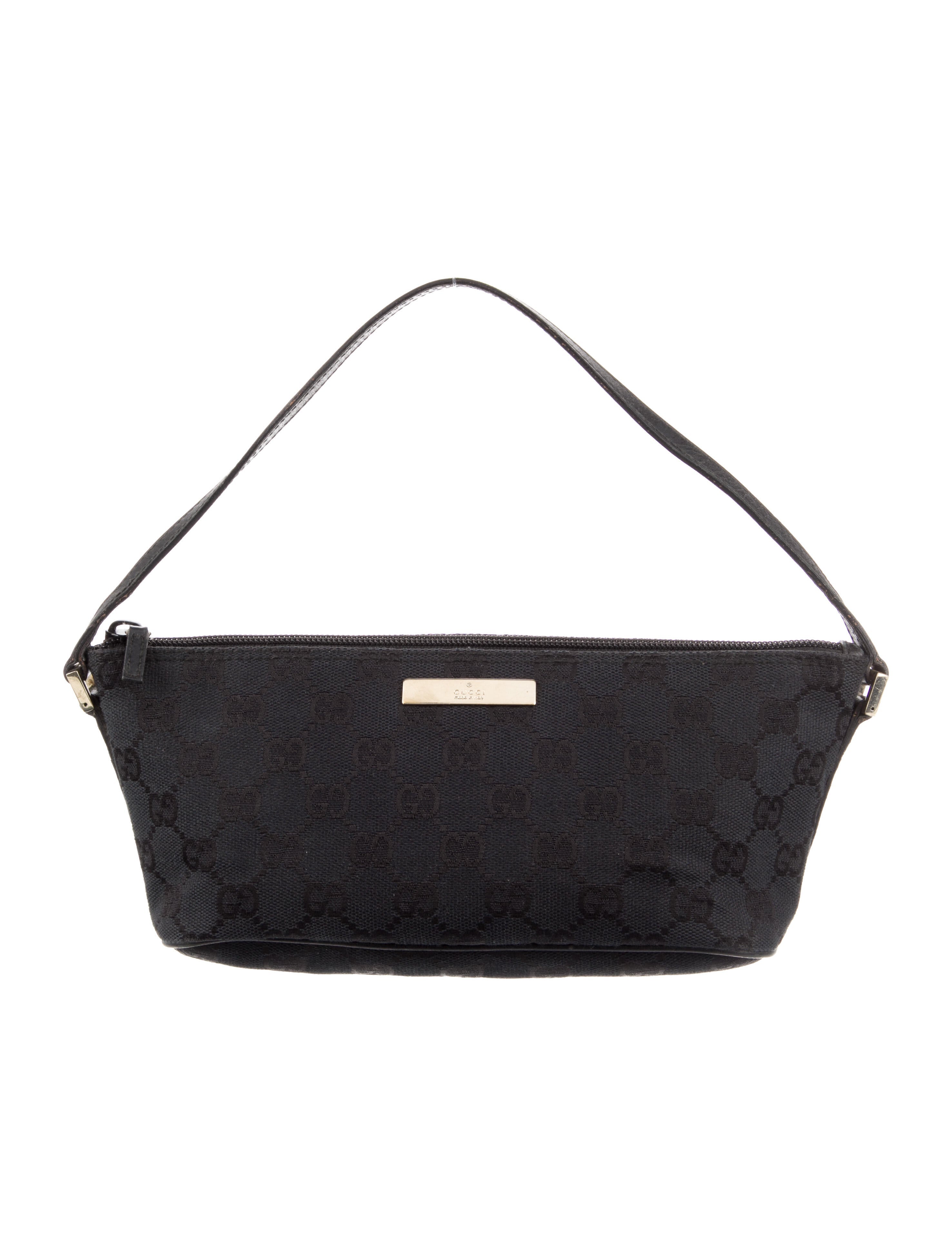 Gucci GG Canvas Boat Pochette Blue Handle Bags, Handbags GUC1340642