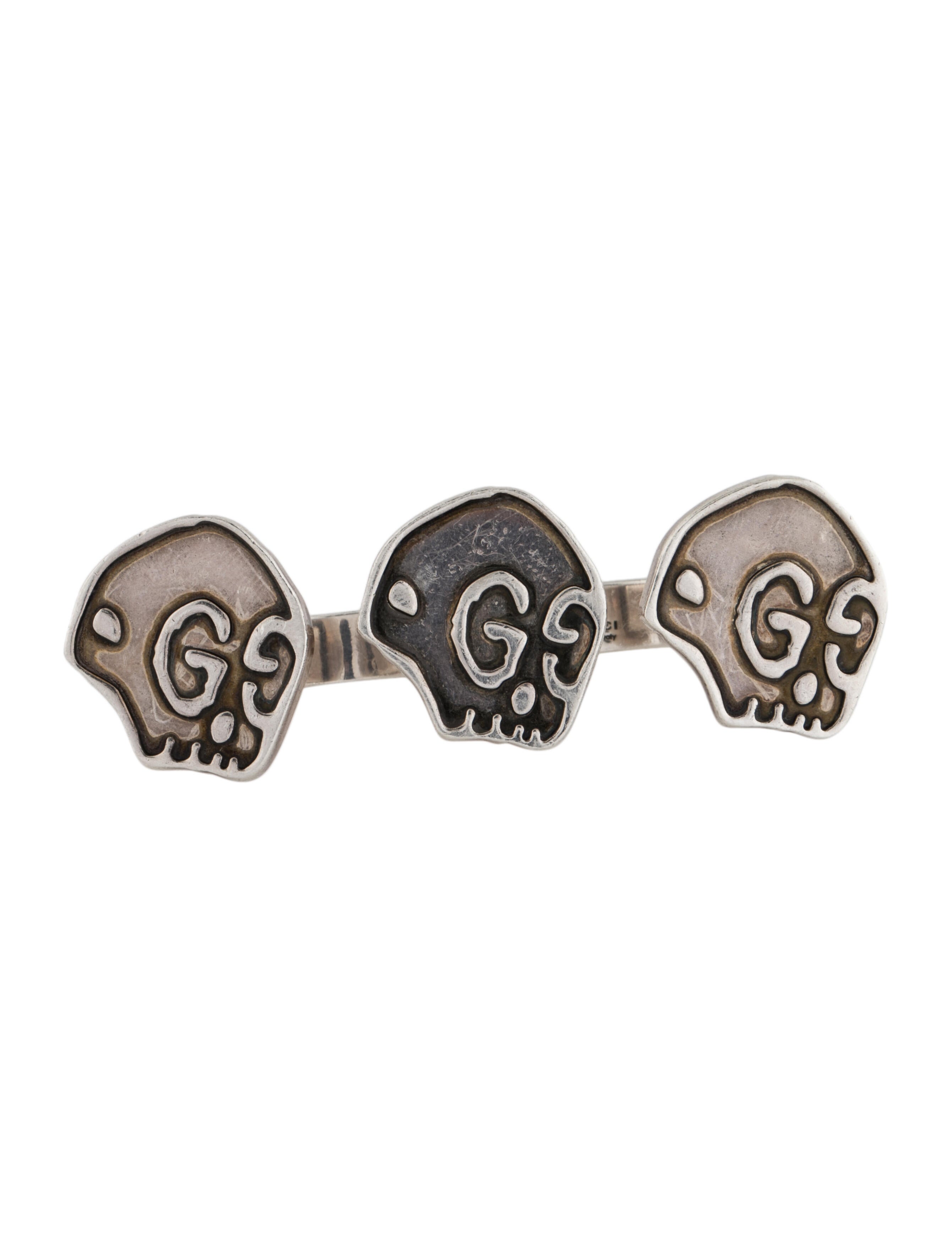 Gucci Ghost Skull Double Finger Ring