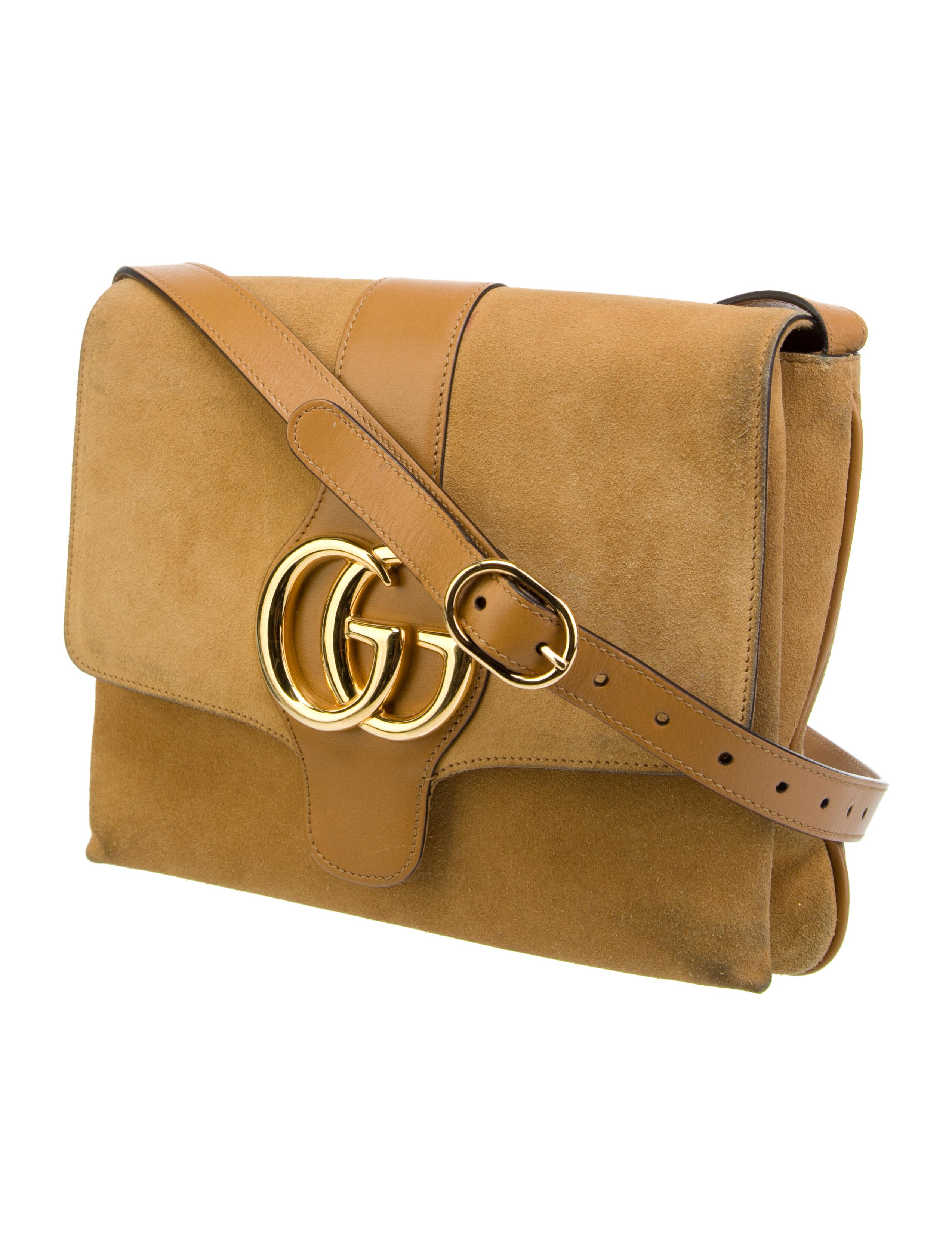 Gucci Medium Arli Suede Crossbody Bag Neutrals Crossbody Bags